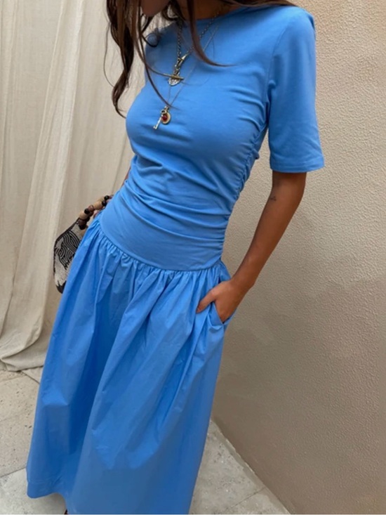 Never Fully Dressed Dresses & Skirts - Anthropologie Never Fully Dressed Sky Blue Ruched Waist Maxi Dress 4